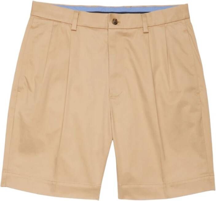 Brooks Brothers Stretch Short Pleat Front Beige Heren