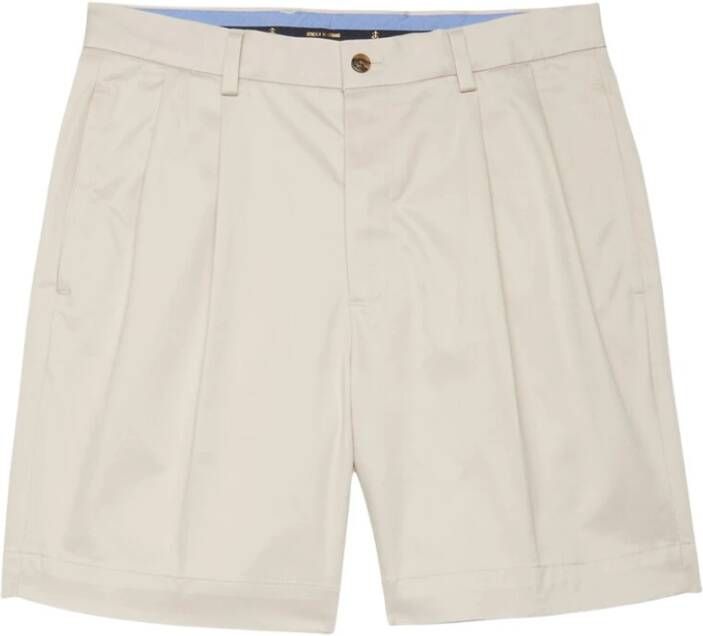 Brooks Brothers Stretch Short Pleat Front Beige Heren
