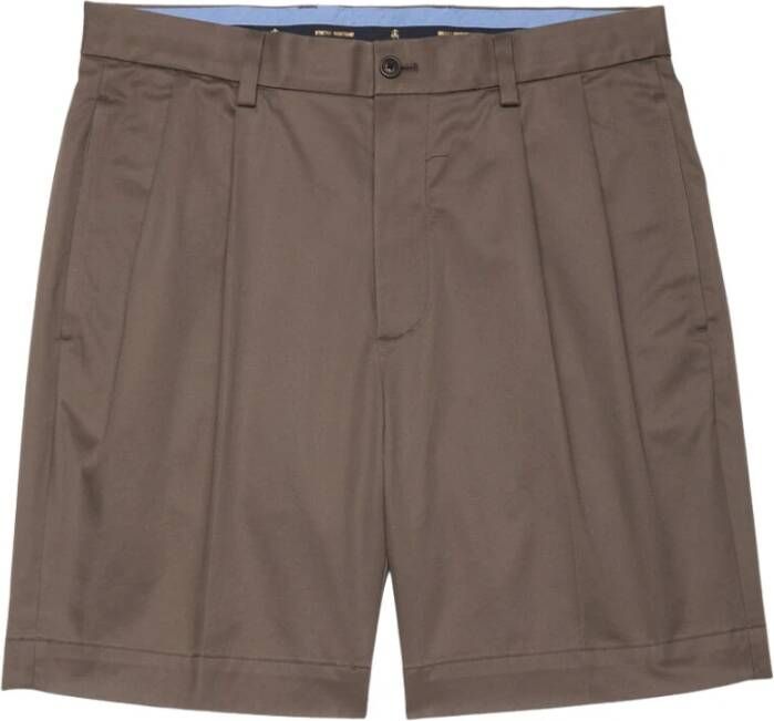 Brooks Brothers Stretch Short Pleat Front Gray Heren