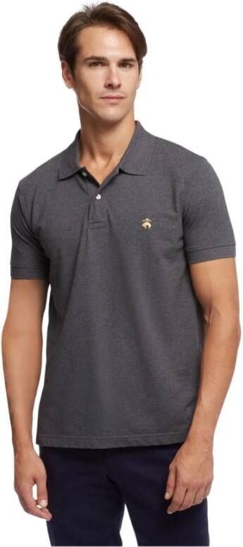 Brooks Brothers Slim-fit Short Sleeves Pique Polo Shirt Gray Heren