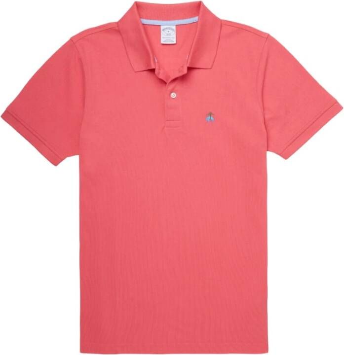 Brooks Brothers Slim-fit Short Sleeves Pique Polo Shirt Pink Heren