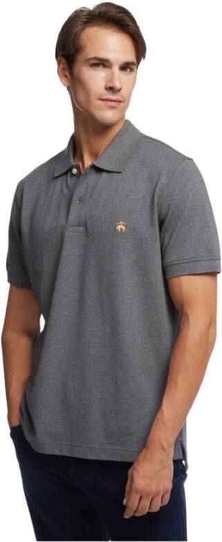 Brooks Brothers Slim-fit korte mouwen Supima katoenen poloshirt Grijs Heren