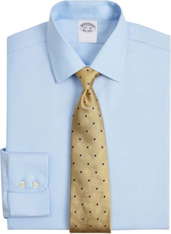 Brooks Brothers Slim Fit Pastelblauw Non-Iron Stretchkatoenen Overhemd met Ainsley-kraag Blauw Heren