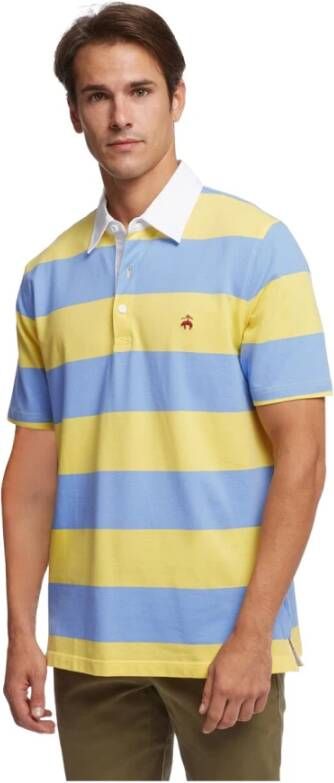 Brooks Brothers Slim-fit rugby streep stretque Pique polo shirt Bruin Heren