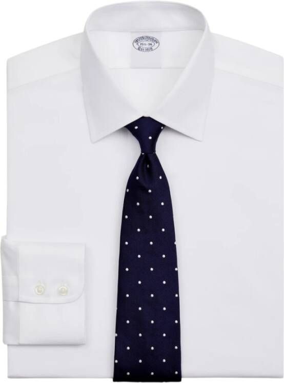 Brooks Brothers Slim Fit Witte Non-Iron Stretch Katoenen Overhemd met Ainsley Kraag Wit Heren