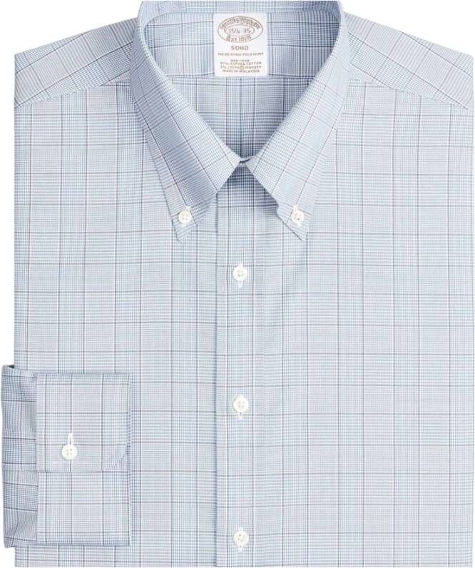Brooks Brothers Soho extra-slanke fit niet-ijzeren overhemd vastberaden button-down kraag Blauw Heren