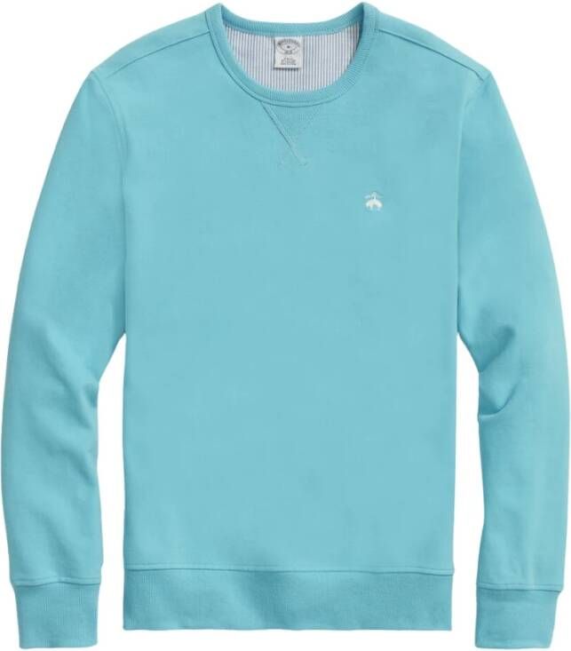 Brooks Brothers Stretch Sueded Katoenen Jersey Sweatshirt Blue Heren