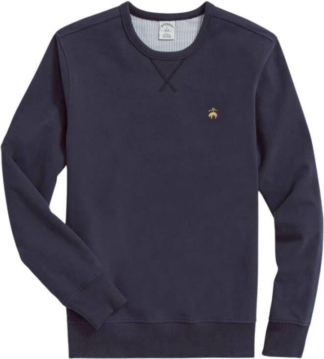 Brooks Brothers Stretch Sueded Katoenen Jersey Sweatshirt Blue Heren
