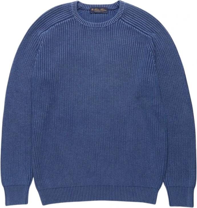 Brooks Brothers Geribde Katoenen Trui Blue Heren