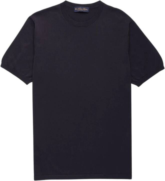 Brooks Brothers Donkergrijze Mako Katoenen Korte Mouwen Trui Gray Heren