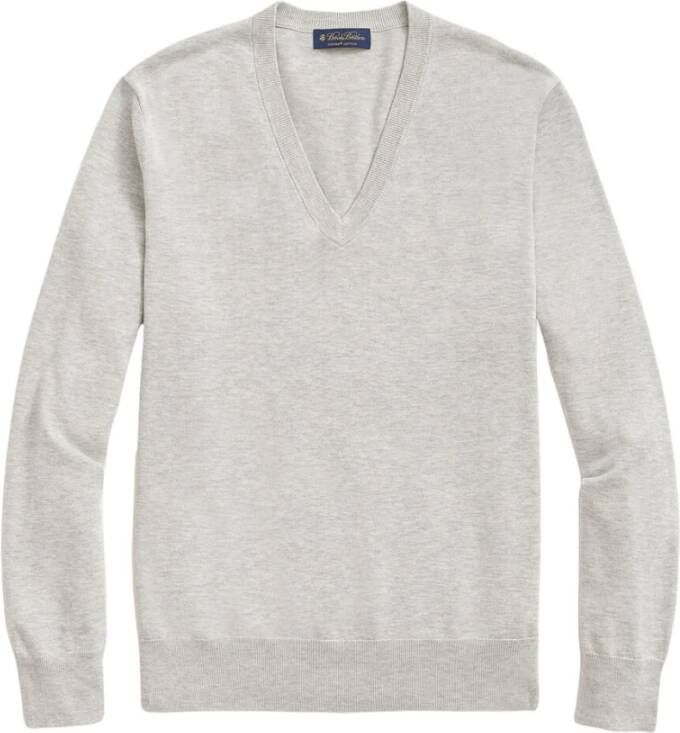 Brooks Brothers Supima Katoenen V-hals Trui Gray Heren