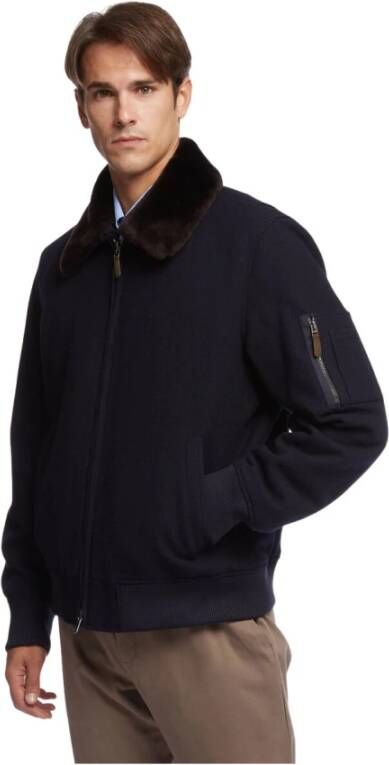 Brooks Brothers Wollen vliegerjas Blauw Heren