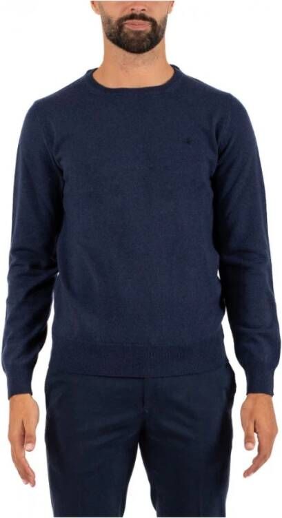 Brooksfield Round-neck Knitwear Blue Heren