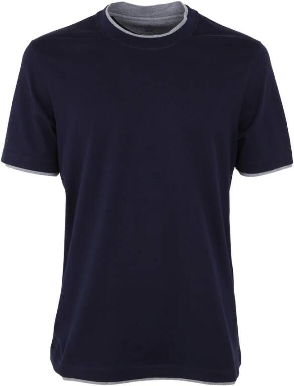 BRUNELLO CUCINELLI Basic T-shirt Blauw Heren