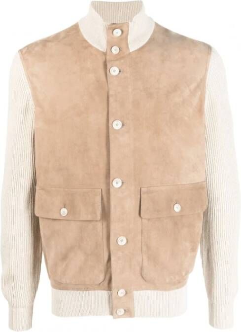 BRUNELLO CUCINELLI Bomber Jackets Beige Heren