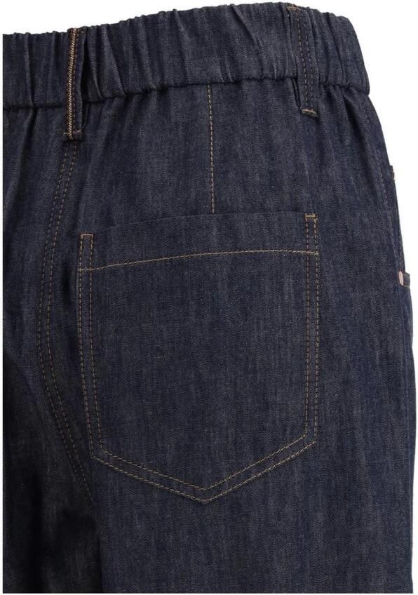 BRUNELLO CUCINELLI Comfortabele Straight Leg Jeans met Riem Blue Dames - Foto 2