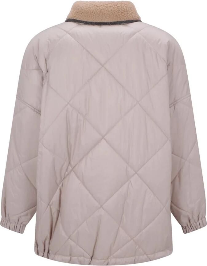 BRUNELLO CUCINELLI Beige Jas met Bouclé Effect Beige Dames - Foto 3