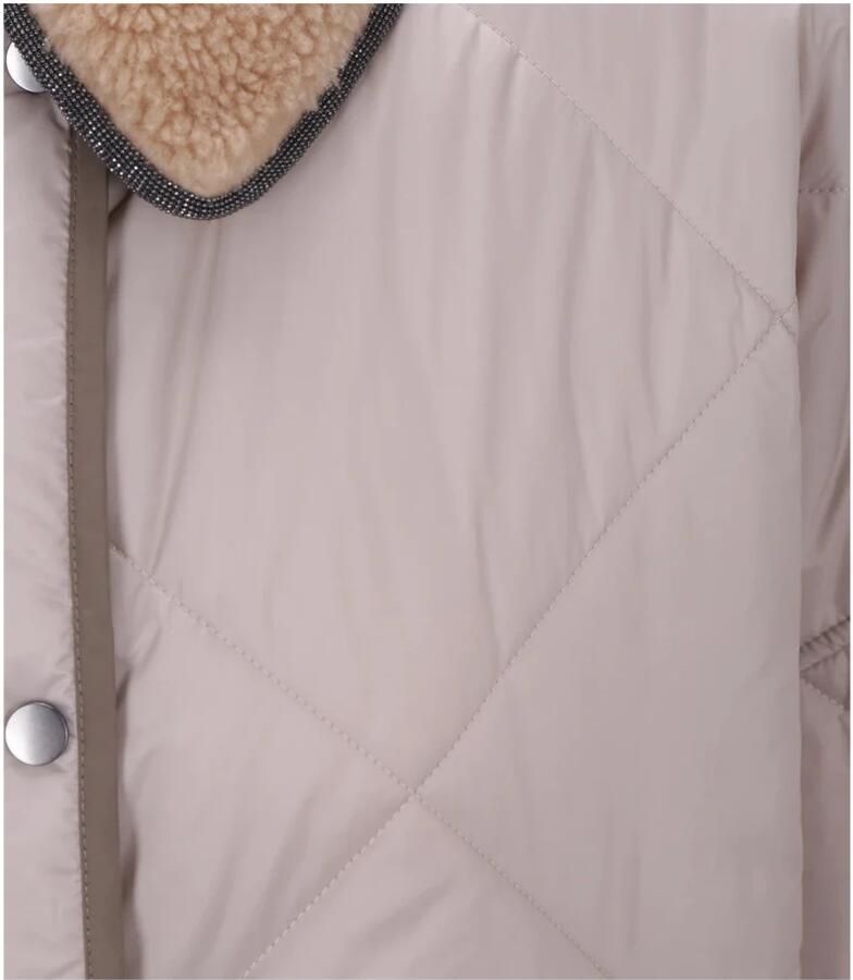 BRUNELLO CUCINELLI Beige Jas met Bouclé Effect Beige Dames - Foto 2