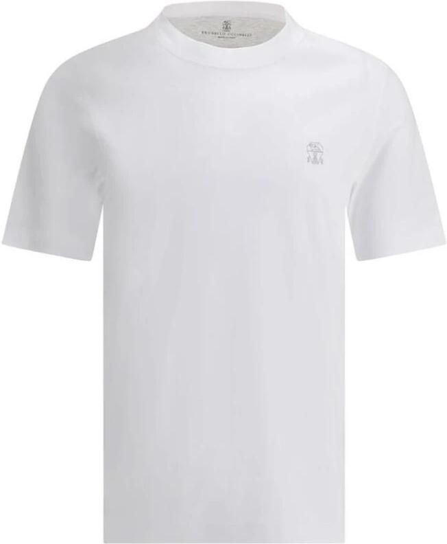 BRUNELLO CUCINELLI Klassieke Pasvorm Crew Neck T-Shirt White Heren