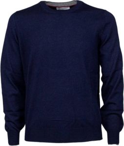 BRUNELLO CUCINELLI Cashmere Crewneck Sweater Blauw Heren