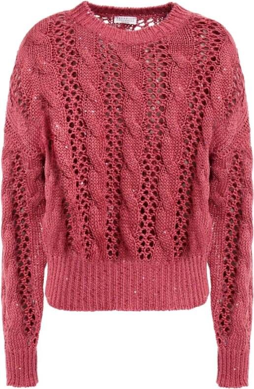 BRUNELLO CUCINELLI Cotton Sweater Roze Dames