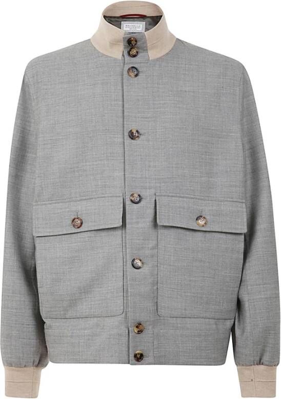 BRUNELLO CUCINELLI Dubbele bomberjack Grijs Heren