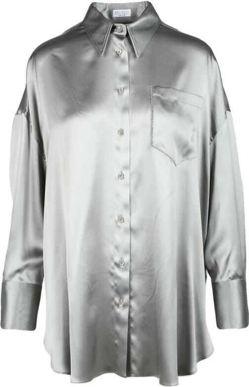 BRUNELLO CUCINELLI Grijze shirt uit de Collection Grijs Dames