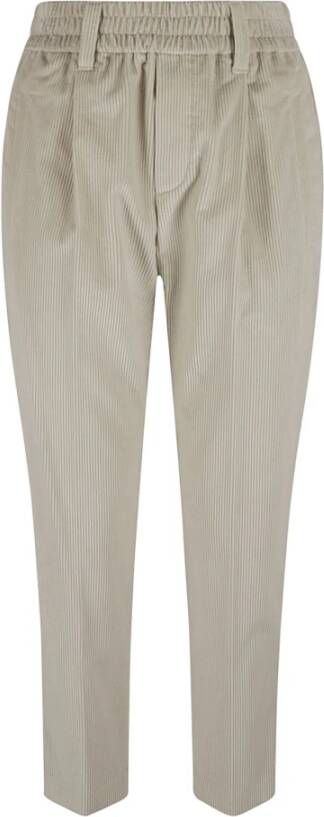 BRUNELLO CUCINELLI Katoenen Corduroy Trek Aan Broek White Dames