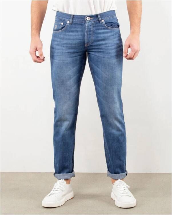BRUNELLO CUCINELLI Klassieke 5-Pocket Jeans van Zacht Katoen Blauw