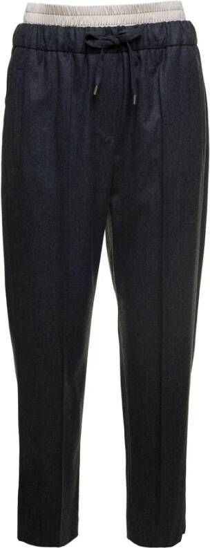 BRUNELLO CUCINELLI Leather Trousers Zwart Dames
