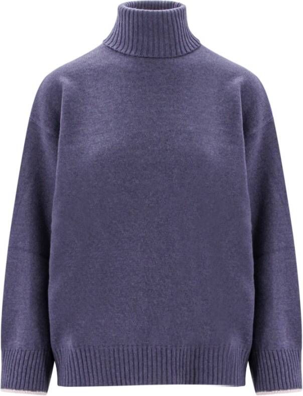 BRUNELLO CUCINELLI Luxe Cashmere Turtleneck Sweater Blue Dames