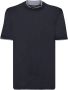 BRUNELLO CUCINELLI Luxe T-shirt van Zijdeblend met Chroom Inzetstukken Blauw Heren - Thumbnail 1