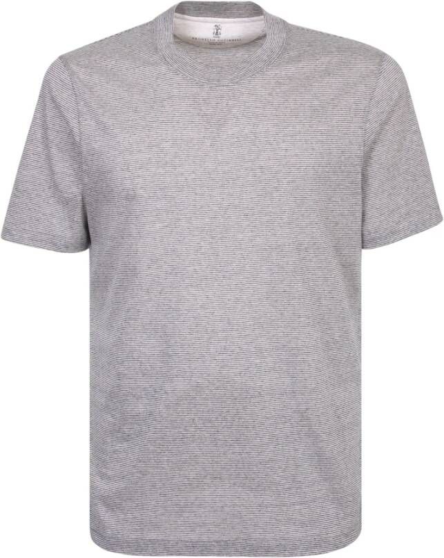 BRUNELLO CUCINELLI Ronde nek T-shirt Blauw Heren
