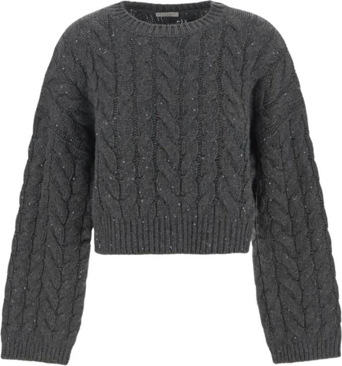 BRUNELLO CUCINELLI Round-neck Knitwear Grijs Dames