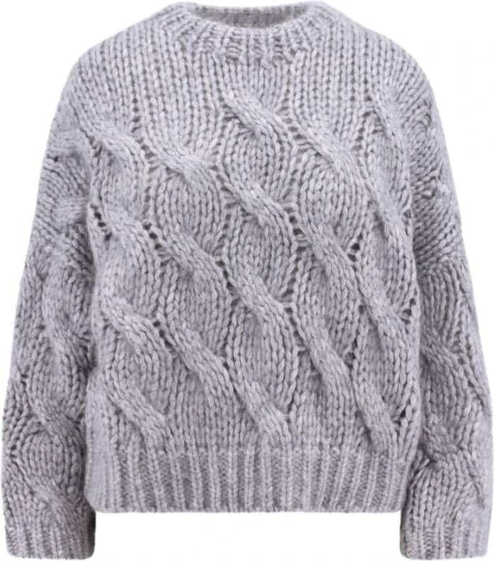 BRUNELLO CUCINELLI Round-neck Knitwear Grijs Dames