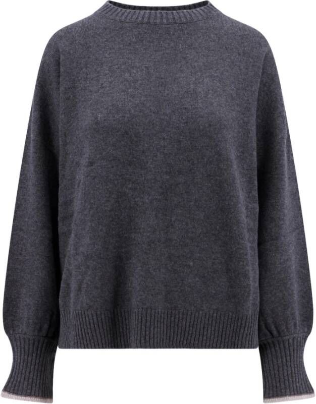 BRUNELLO CUCINELLI Round-neck Knitwear Grijs Dames