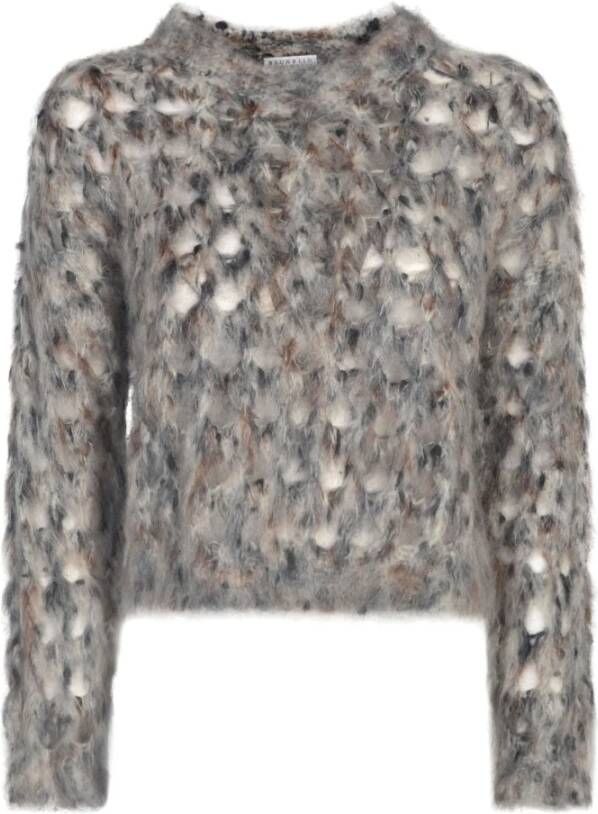 BRUNELLO CUCINELLI Round-neck Knitwear Grijs Dames