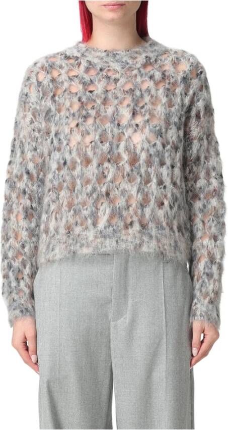 BRUNELLO CUCINELLI Round-neck Knitwear Grijs Dames