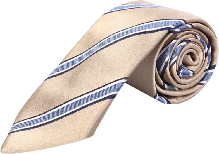 BRUNELLO CUCINELLI Silk striped tie by Beige Heren