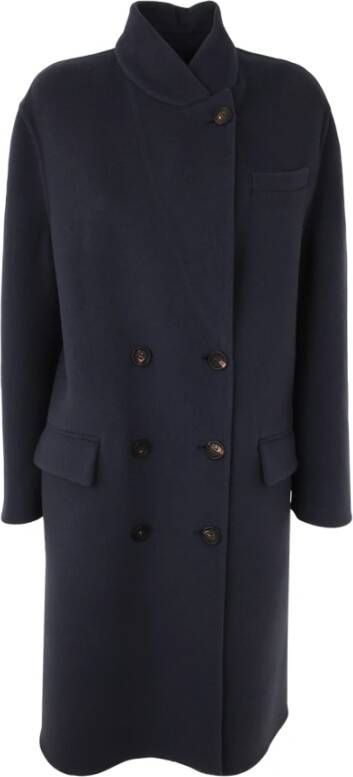 BRUNELLO CUCINELLI Single-Breasted Coats Blauw Dames