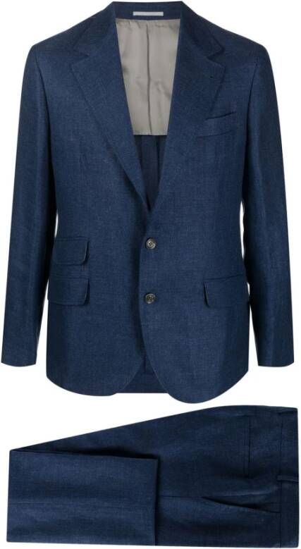 BRUNELLO CUCINELLI Single Breasted Suits Blauw Heren