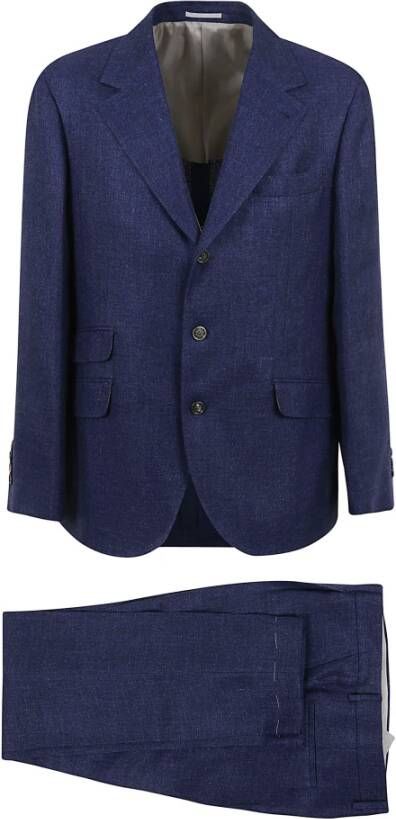 BRUNELLO CUCINELLI Single Breasted Suits Blauw Heren