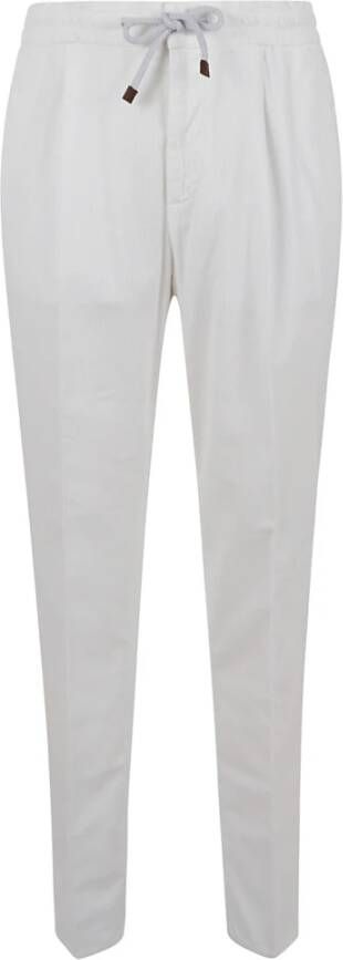 BRUNELLO CUCINELLI Stijlvolle C2200 Neve Velvet Broek White Heren