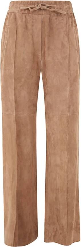 BRUNELLO CUCINELLI Suede broek Zwart Dames