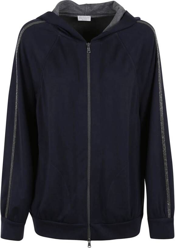 BRUNELLO CUCINELLI Sweater met rits Blauw Dames