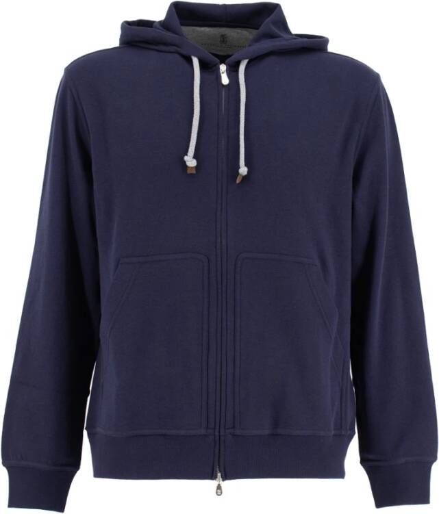 BRUNELLO CUCINELLI Sweater met rits Blauw Heren