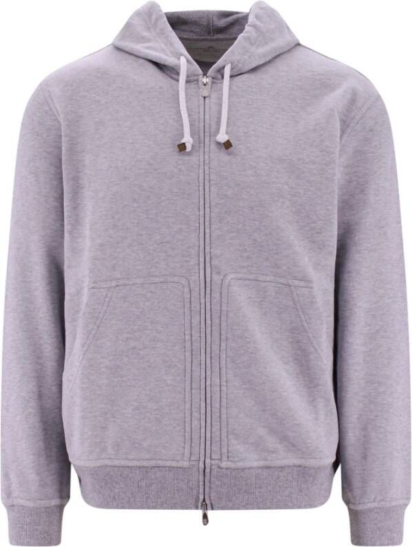 BRUNELLO CUCINELLI Sweater met rits Grijs Heren