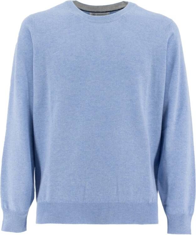 BRUNELLO CUCINELLI Tijdloze Elegante Sweatshirt Blue Heren