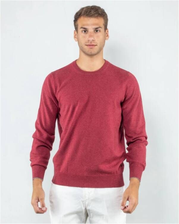BRUNELLO CUCINELLI Luxe Cashmere Crewneck Sweater Red Heren