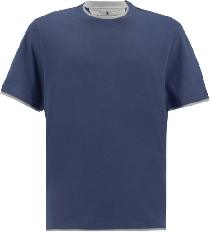 BRUNELLO CUCINELLI T-Shirt Blauw Heren